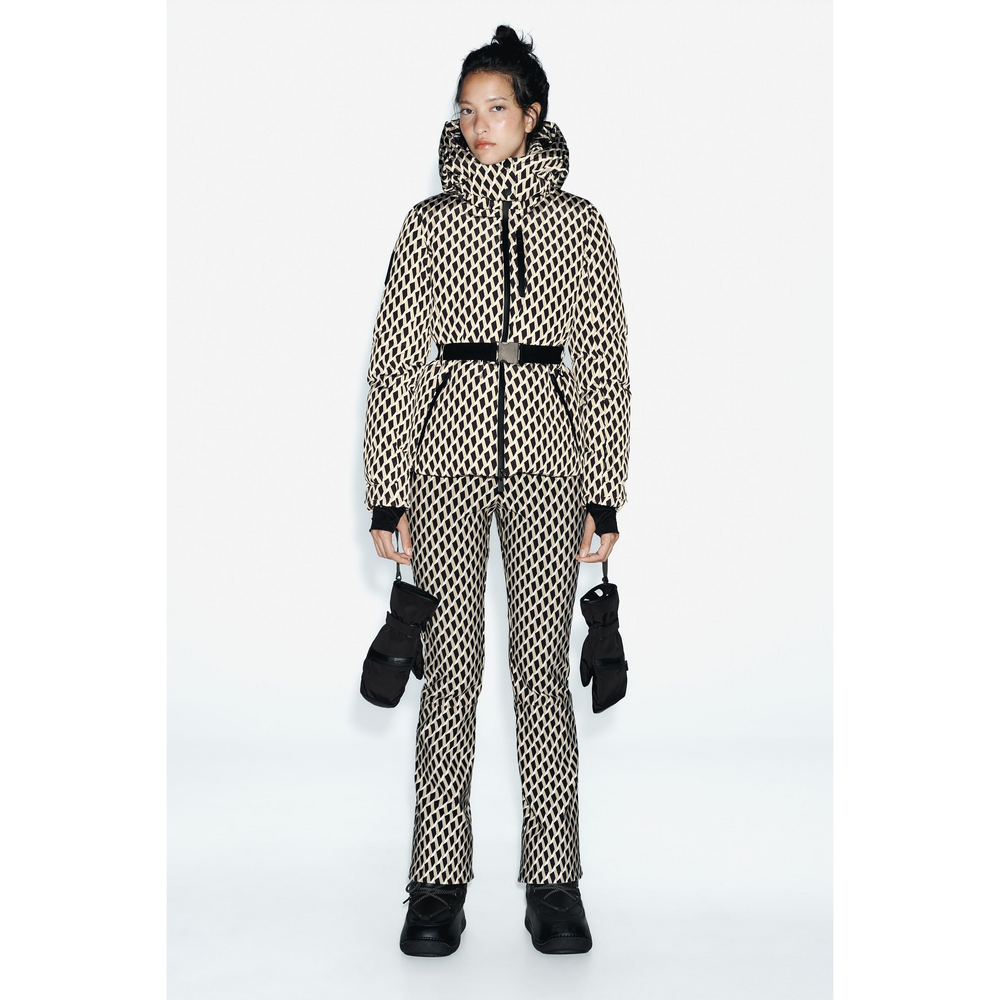 Zara DOWN SKI JACKET -WATER & WIND PROTECTION in Cream